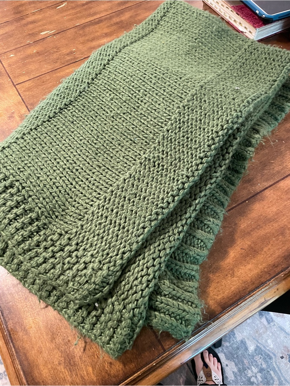 Threshold Olive Green Chunky Knit blanket